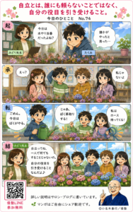 【今日のひとこと】自立とは、誰にも頼らないことではなく、自分の役目を引き受けること。