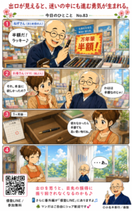 今日のひとこと・出口が見えると、迷いの中にも進む勇気が生まれる