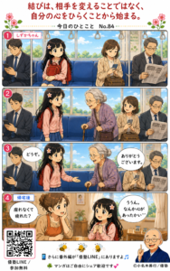 今日のひとこと・結びは、相手を変えることではなく、自分の心をひらくことから始まる。