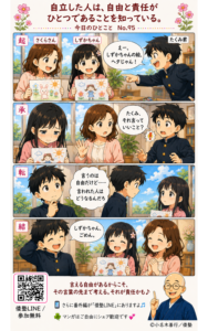 今日のひとこと・自立した人は、自由と責任がひとつであることを知っている